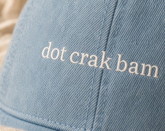 Dot Crak Bam Mahjong Denim Hat Embroidered Cap Game Night Gift