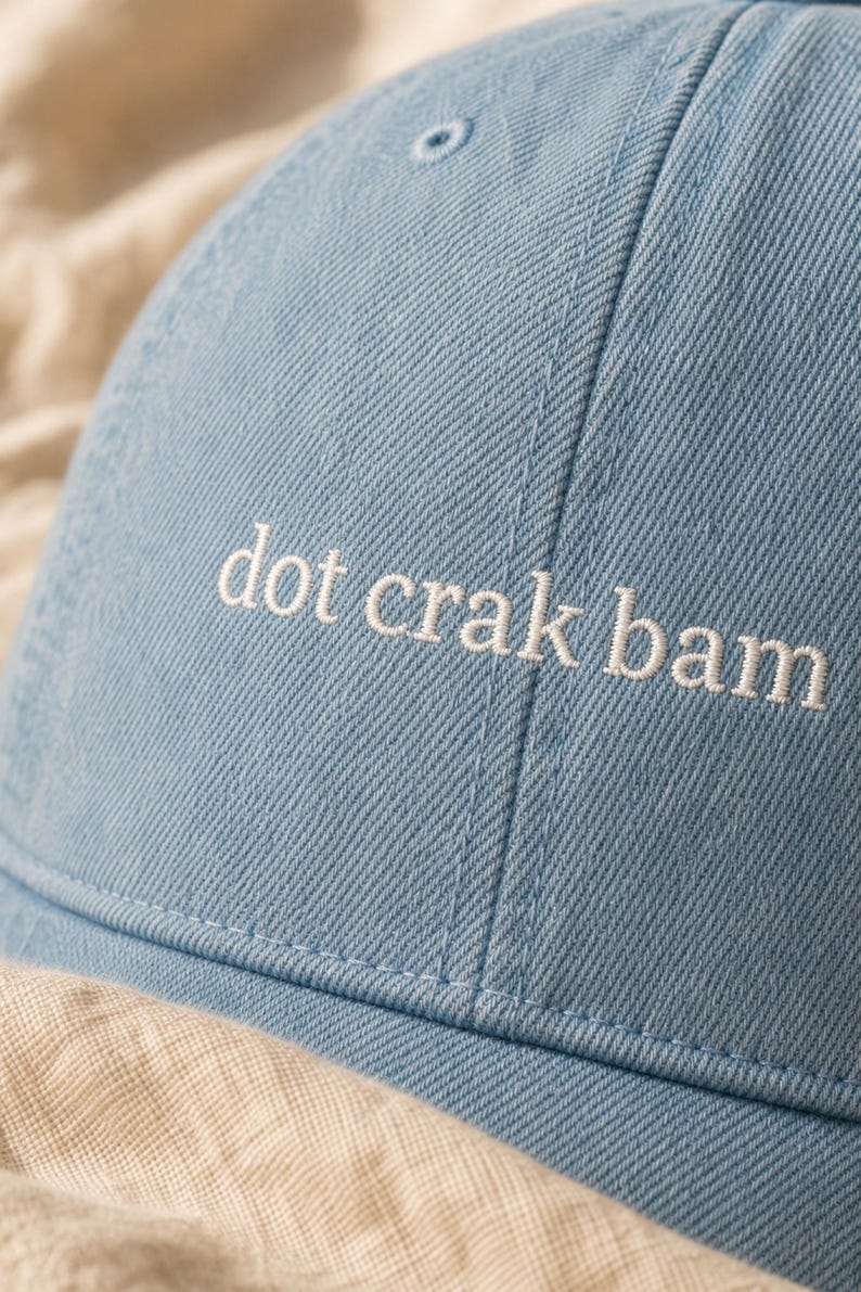 Dot Crak Bam Mahjong Denim Hat Embroidered Cap Game Night Gift