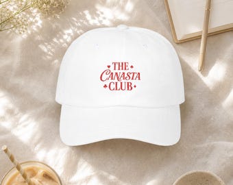Embroidered Canasta Dad Hat | Vintage Script Card Game Cap | Canasta Player Gift for Game Night