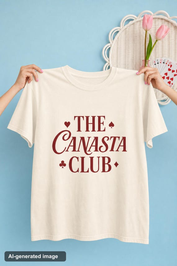 Canasta Club Shirt Vintage Card Suits Comfort Colors Garment Dyed Tee Player Gift detail