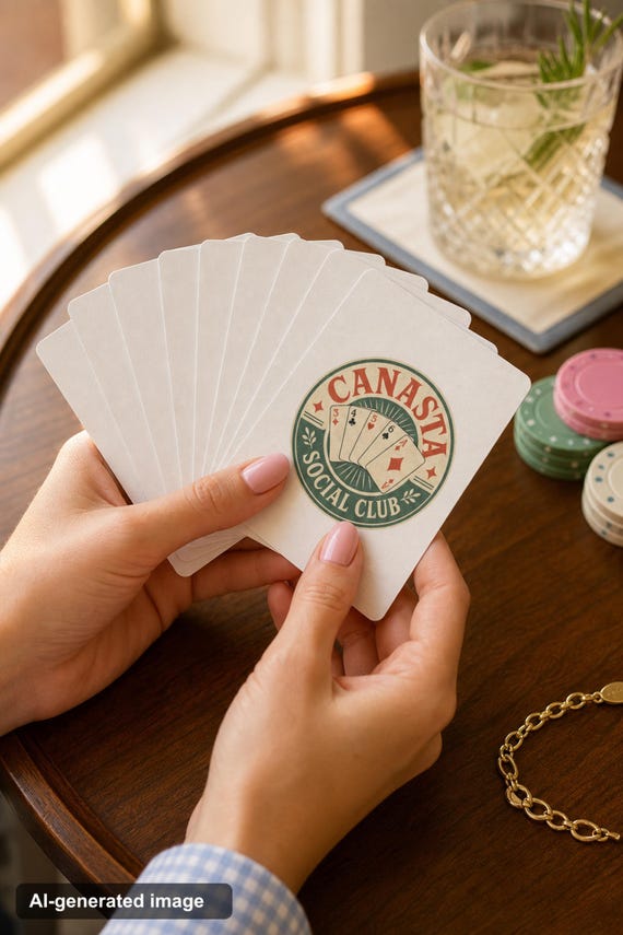 Canasta Social Club Playing Cards Vintage Poker Deck | Card Game Gift Game Night detail