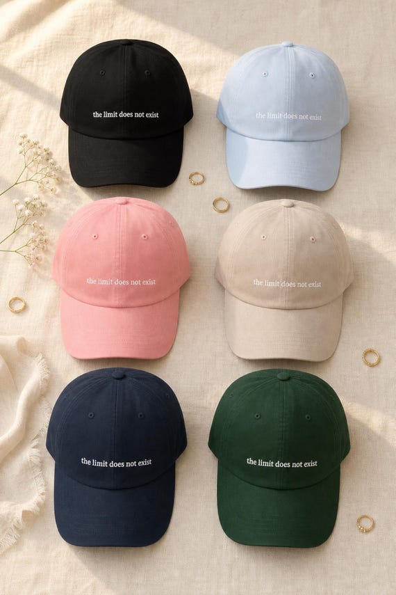 Funny Math Teacher Hat The Limit Does Not Exist Embroidered Cap STEM Calculus Gift detail