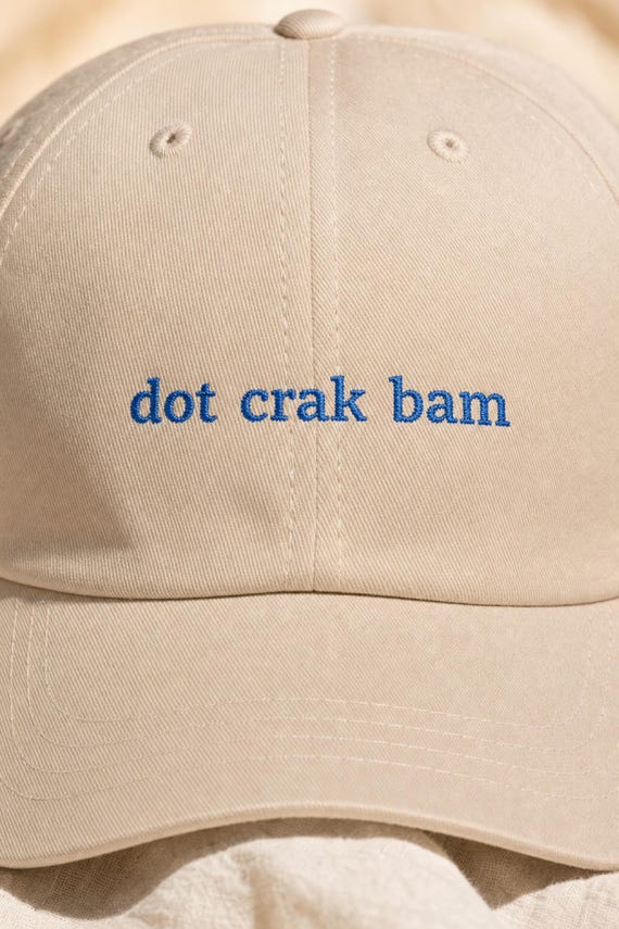 Dot Crak Bam Mahjong Hat Embroidered Cotton Twill Cap Game Night Hostess Gift detail