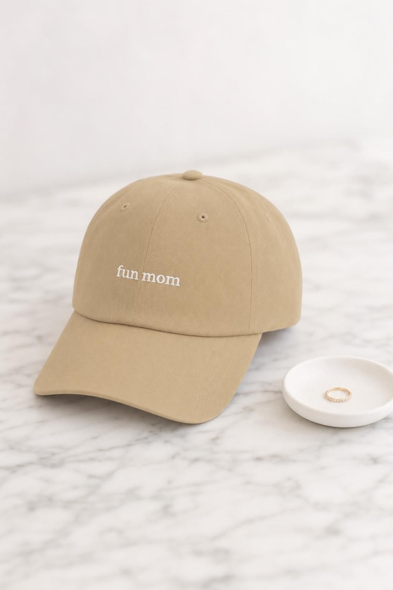 Fun Mom Embroidered Hat Low Profile Cotton Cap Mothers Day Gift detail