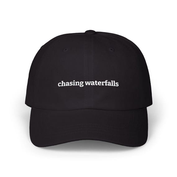 Chasing Waterfalls Embroidered Hat Nature Lover Cap Outdoor Adventure Gift for Her Hiking Birthday Graduation Women detail