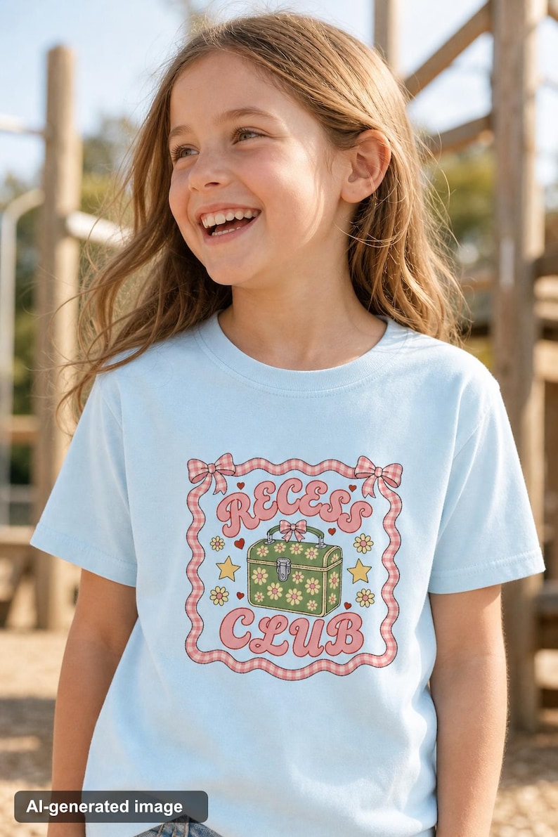 Girls Back to School Shirt Recess Club Coquette Bow Toddler Youth Comfort Colors Tee