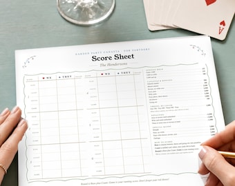 Canasta Score Pad: Personalized Notepad, 2 Sizes, Tear Off Pages, Garden Party Floral