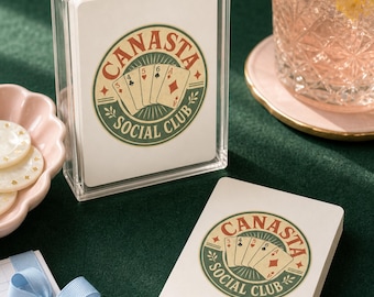 Canasta Social Club Playing Cards Vintage Poker Deck | Card Game Gift Game Night