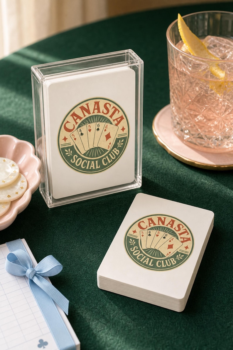 Canasta Social Club Playing Cards Vintage Poker Deck | Card Game Gift Game Night
