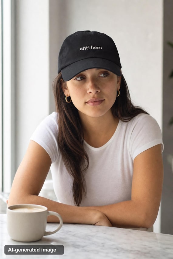Anti Hero Embroidered Dad Hat Indie Aesthetic Cotton Cap Sarcastic Gift Women detail