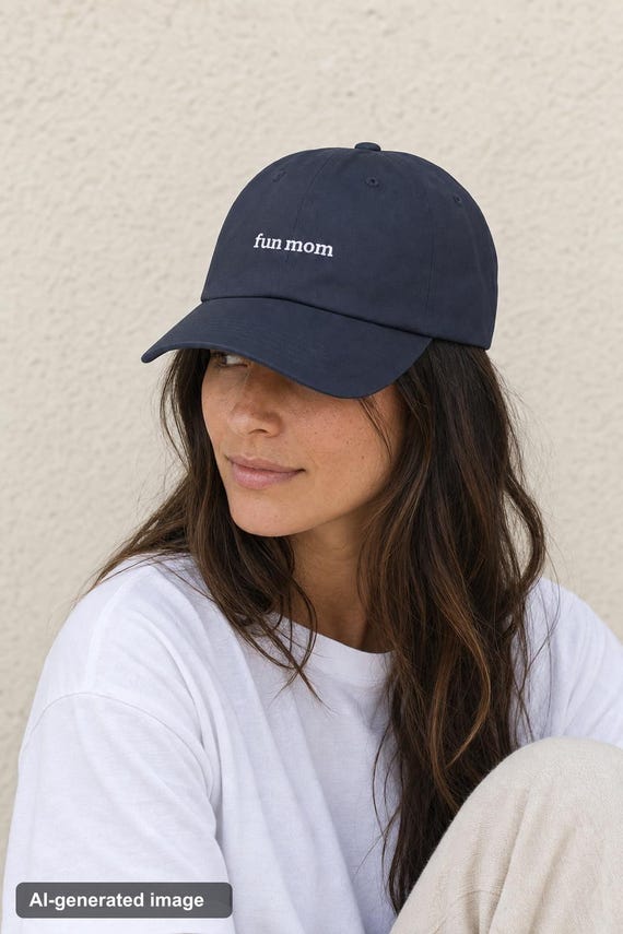 Fun Mom Embroidered Hat Low Profile Cotton Cap Mothers Day Gift detail