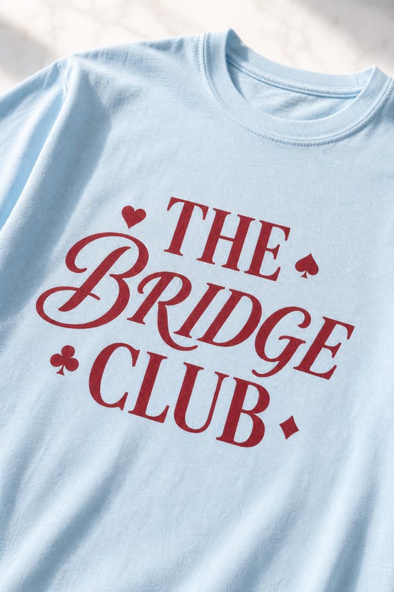 Bridge Club Shirt Vintage Card Suits Garment Dyed Tee Player Gift detail