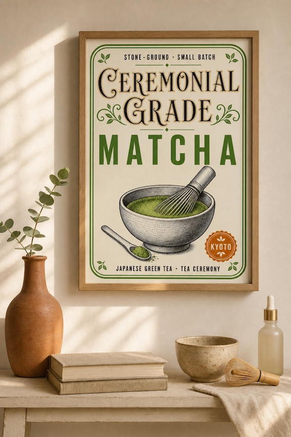 Matcha Wall Art Printable Japanese Tea Poster Set of 6 Coffee Bar Decor Instant Download detail
