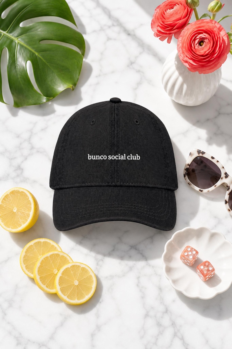 Bunco Social Club Embroidered Dad Cap - Classic Adjustable Hat