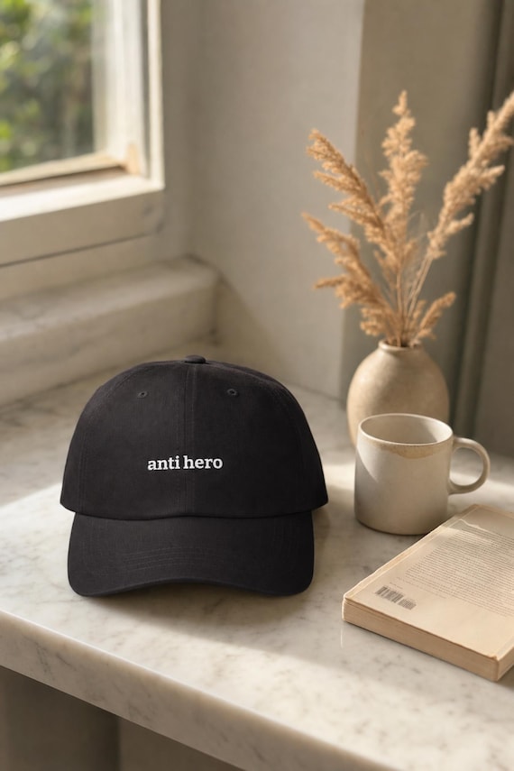 Anti Hero Embroidered Dad Hat Indie Aesthetic Cotton Cap Sarcastic Gift Women detail