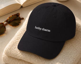 Lucky Charm Embroidered Hat Aesthetic Baseball Cap Good Luck Clover Spring