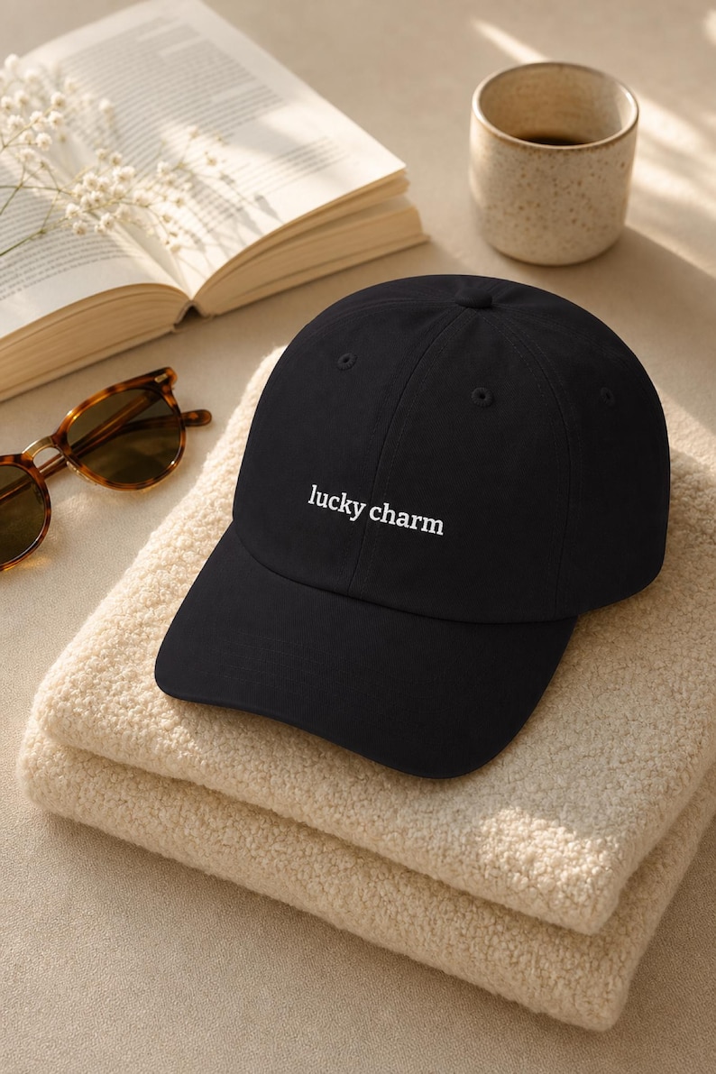 Lucky Charm Embroidered Hat Aesthetic Baseball Cap Good Luck Clover Spring