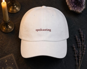 Witchy Embroidered Dad Hat Spellcasting Occult Aesthetic Cap Goth Gift