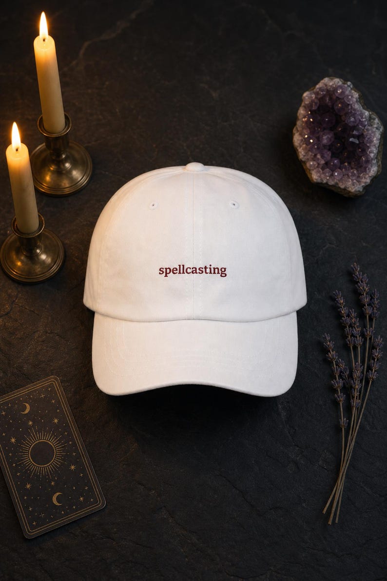 Witchy Embroidered Dad Hat Spellcasting Occult Aesthetic Cap Goth Gift