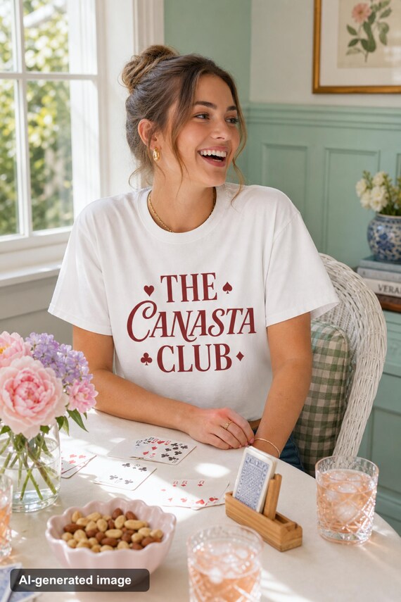 Canasta Club Shirt Vintage Card Suits Comfort Colors Garment Dyed Tee Player Gift detail