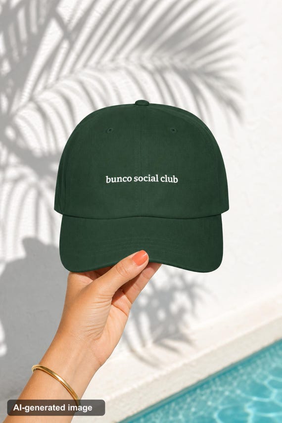 Bunco Social Club Embroidered Dad Cap - Classic Adjustable Hat detail