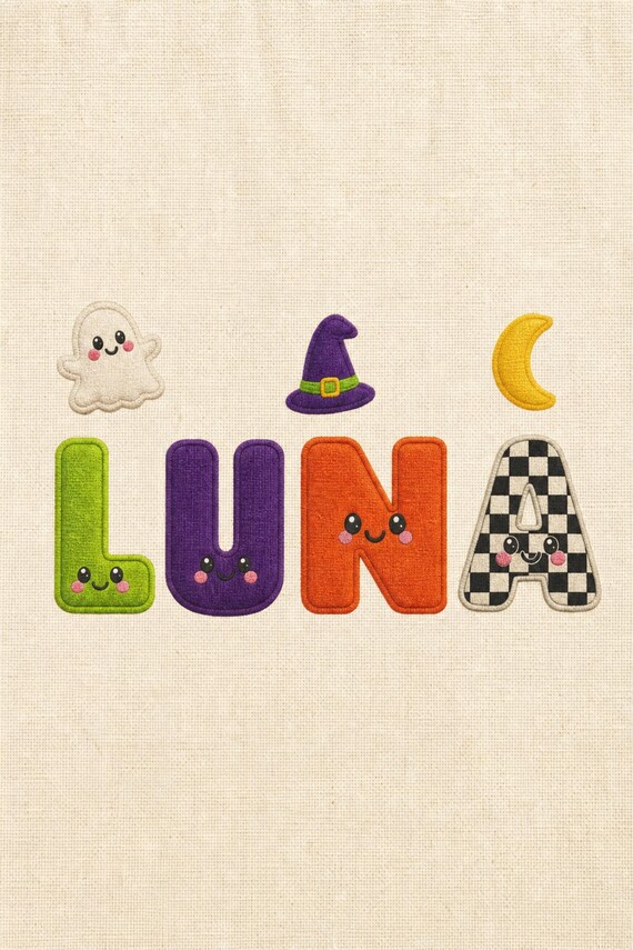 Personalized Halloween Trick or Treat Bag Custom Name Kids Candy Tote Cute Ghost Pumpkin Canvas Bag for Toddler Boy Girl Halloween Gift detail