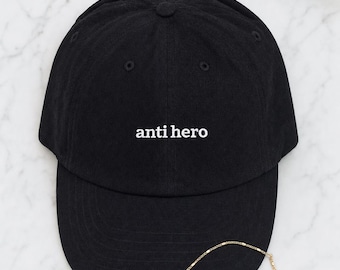 Anti Hero Embroidered Dad Hat Indie Aesthetic Cotton Cap Sarcastic Gift Women
