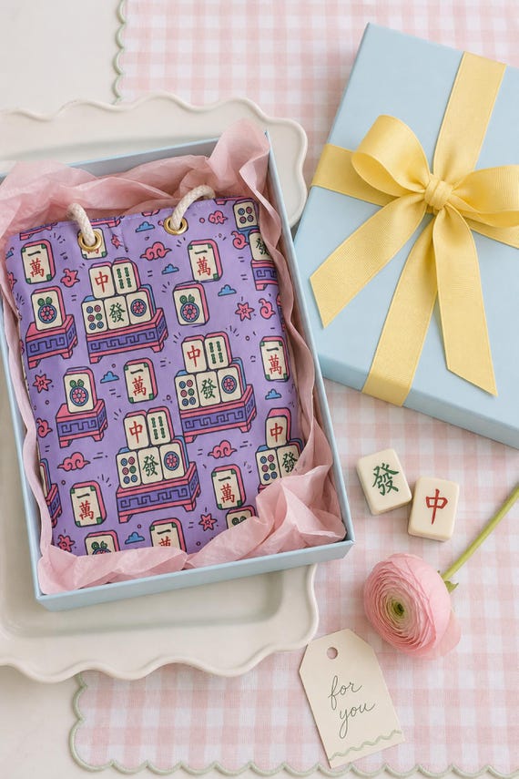 Mahjong Travel Duffel Bag Tile Print Weekender Overnight Carryall Game Night detail