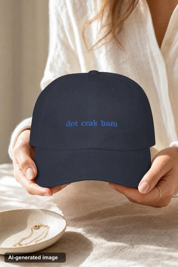 Dot Crak Bam Mahjong Hat Embroidered Cotton Twill Cap Game Night Hostess Gift detail