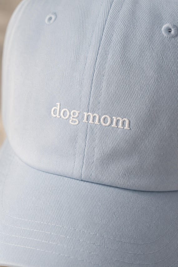 Dog Mom Embroidered Hat Low Profile Cotton Cap Pup Lover Women detail