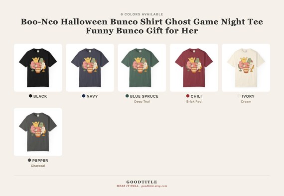 Boo-Nco Halloween Bunco Shirt Ghost Dice Game Night Tee Comfort Colors Spooky Season Bunco Group Gift for Women detail