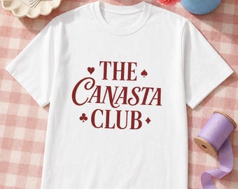 Canasta Club Shirt Vintage Card Suits Comfort Colors Garment Dyed Tee Player Gift