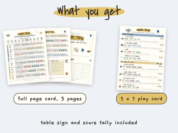 Hanukkah Mahjong Card: 13 Printable Hands, Jewish Mah Jongg Game Night, Chanukah Gift, Ink Saver detail