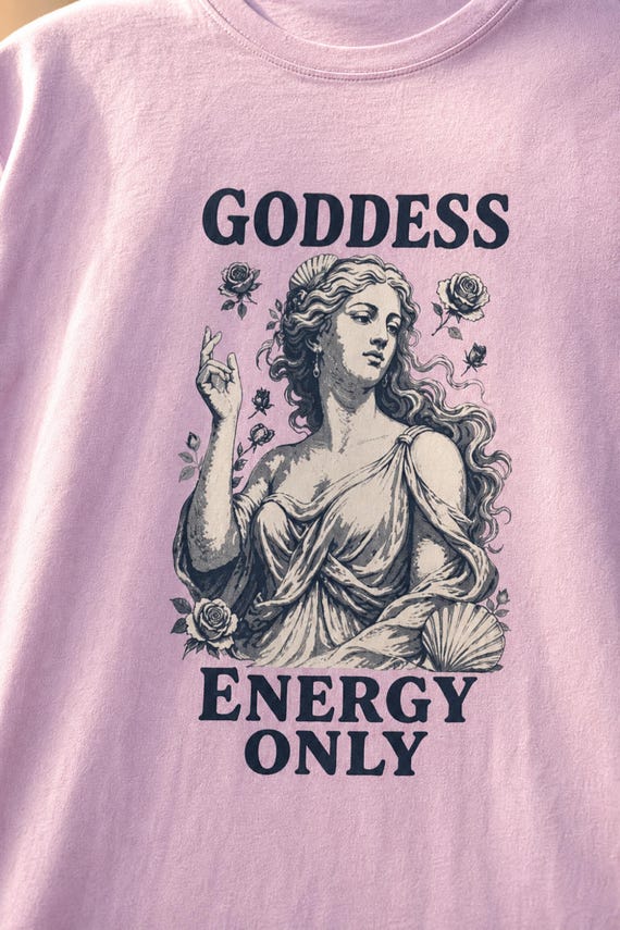 Greek Goddess Shirt Goddess Energy Only Garment Dyed Tee Aphrodite Divine Feminine detail