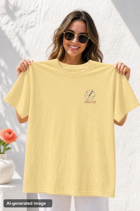 Bunco Social Club Shirt Comfort Colors Dice Game Tee Front and Back Bunco Night Gift for Her Ladies Game Night Group Team Women detail