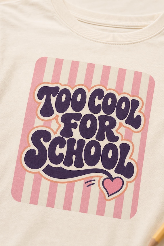 Kids' 'Too Cool for School' Graphic Tee detail