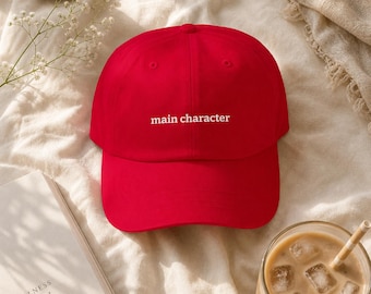 Main Character Embroidered Dad Hat Aesthetic Cotton Cap Bookish Women