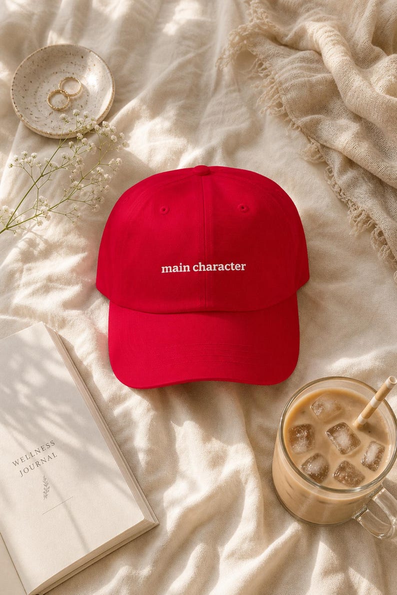 Main Character Embroidered Dad Hat Aesthetic Cotton Cap Bookish Women