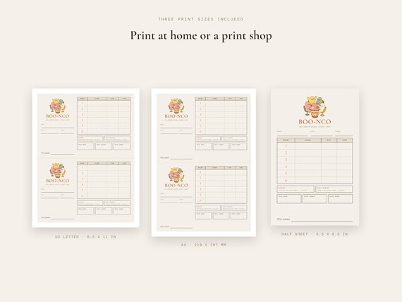 Halloween Bunco Score Sheets Printable Boo-nco Score Cards Digital Download Party Kit Host Checklist Table Tally Ghost Game Night detail
