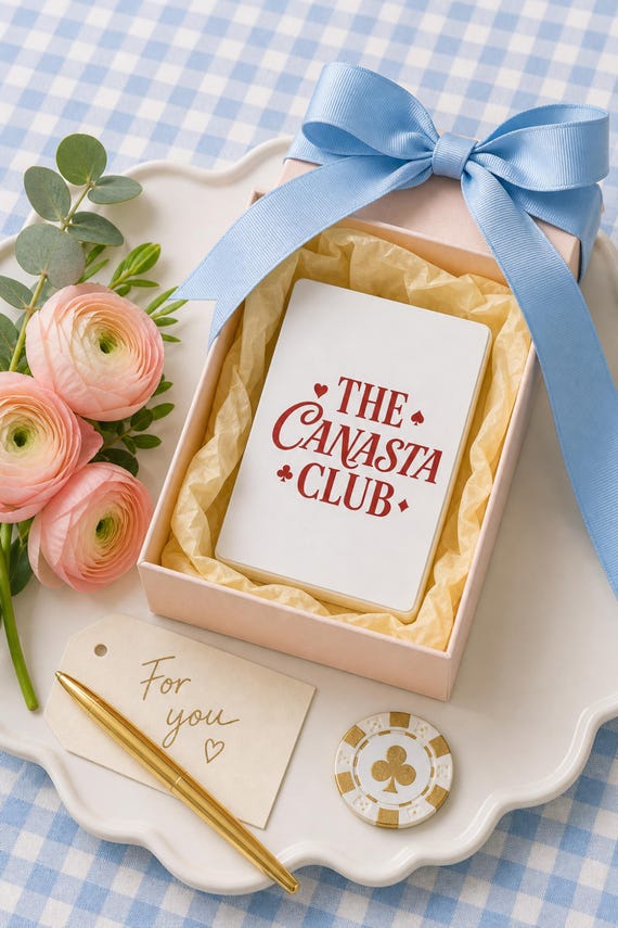 Canasta Playing Cards Poker Deck | Vintage Canasta Club Card Game Gift for Game Night detail