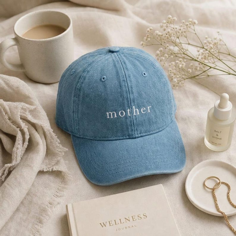 Denim Mom Hat Embroidered Baseball Cap Cool Mama Mothers Day