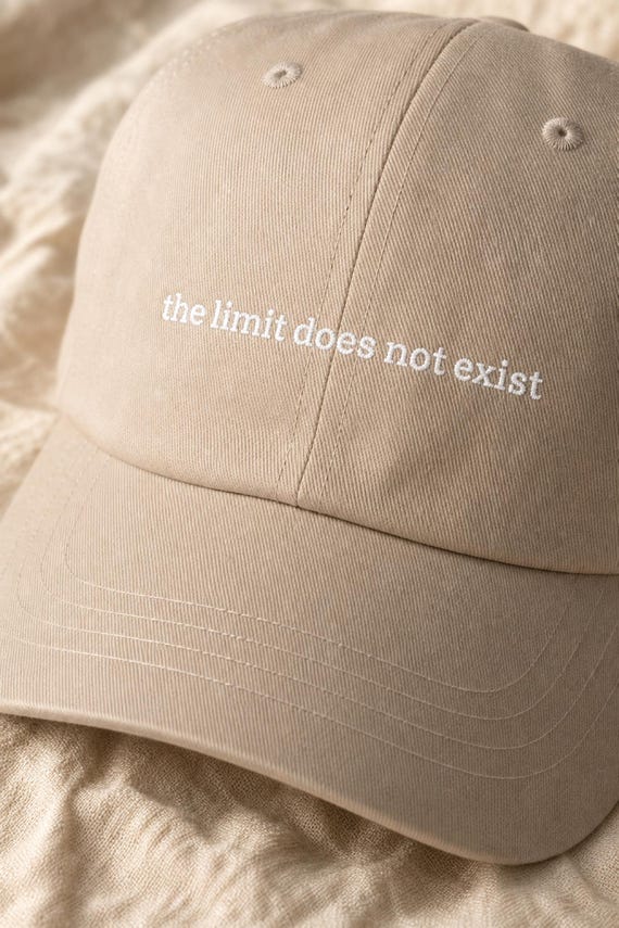 Funny Math Teacher Hat The Limit Does Not Exist Embroidered Cap STEM Calculus Gift detail