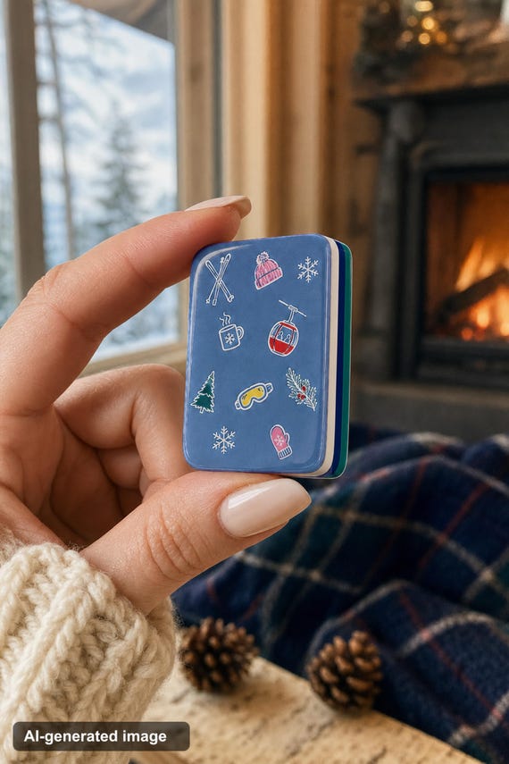 Ski Mahjong Tiles: Mah Jongg Set, Winter Chalet Style, 4 Layer Acrylic, 160 Pieces detail