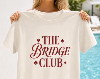 Bridge Club Shirt Vintage Card Suits Garment Dyed Tee Player Gift