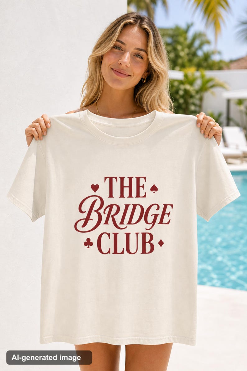 Bridge Club Shirt Vintage Card Suits Garment Dyed Tee Player Gift