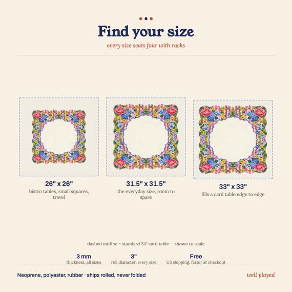 Scalloped Chinoiserie Mahjong Mat 3 Sizes Pink Preppy Neoprene Mah Jongg Table Mat with Storage Bag Grandmillennial Game Night Gift detail