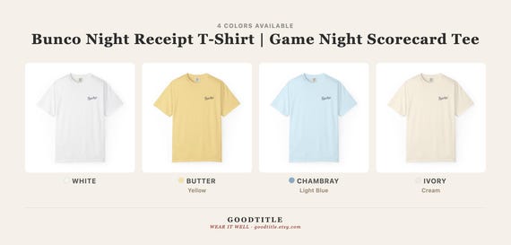 Bunco Night Shirt Funny Receipt Tee Comfort Colors Bunco Gift for Women Game Night Group Shirt Dice Game Front and Back Print detail