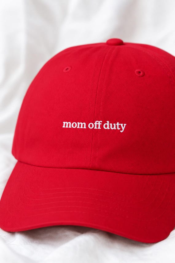Mom Off Duty Embroidered Hat Low Profile Cotton Cap Funny Mom Gift detail