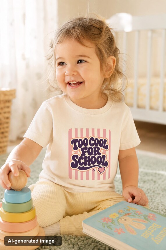 Kids' 'Too Cool for School' Graphic Tee detail