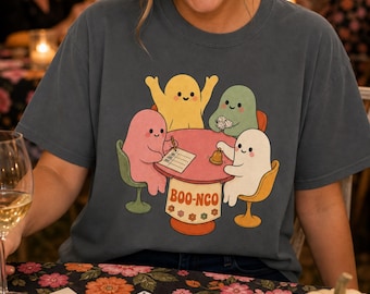 Boo-Nco Halloween Bunco Shirt Ghost Dice Game Night Tee Comfort Colors Spooky Season Bunco Group Gift for Women